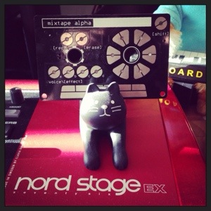 CatSynth pic: still life with Mixtape Alpha (and Nord)
