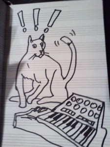 synth cat, by JB